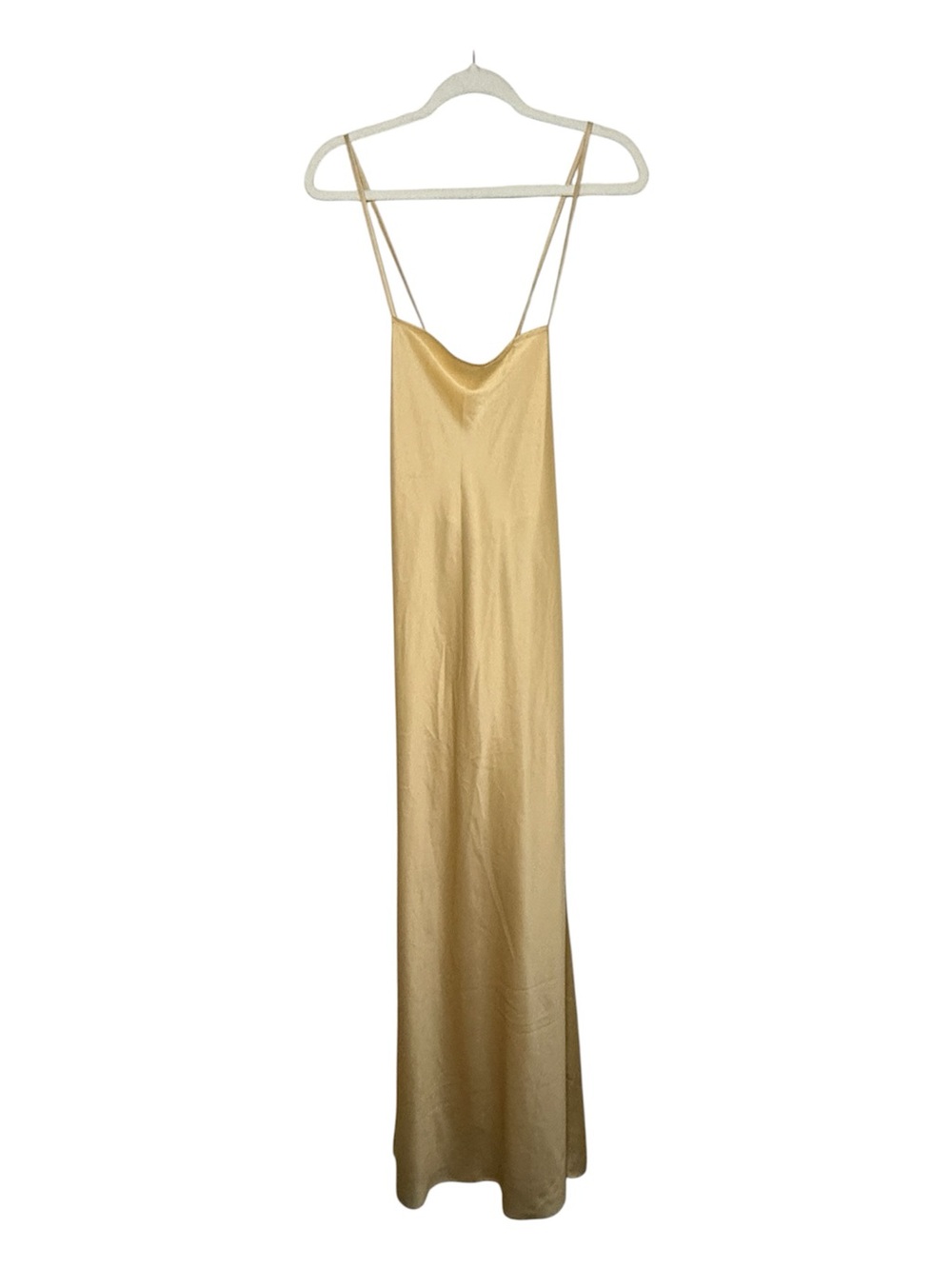 NWT VTG Victoria’s Secret Collection Sz L Satin Night Gown Butter Yellow